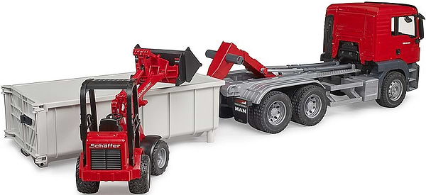 Фото - Наземна будівельна техніка BRUDER Вантажівка MAN TGS та міні-навантажувач Schaffer 2630 (03767)