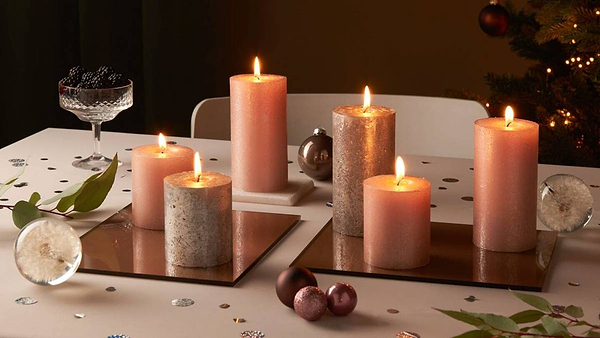 Фото - Свеча декоративная Bolsius SHIMMER 80/68 розовая (637050)