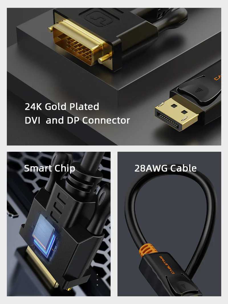 Фото - Кабель Cabletime DisplayPort - DVI (M/M) 1.8m (CD34K)