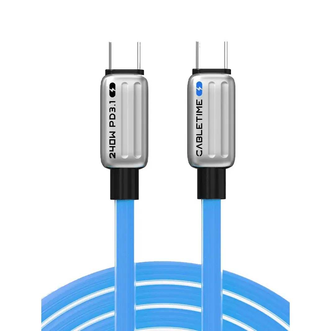 Кабель Cabletime USB Type-C - USB Type-C (M/M) PD 240W 2 м Blue (CU05L)