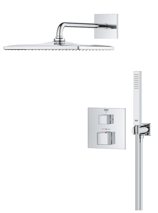 Фото - Смеситель для ванной Grohe QuickFix Precision Cube с Vitalio Rain Mono 310 Cube хром (34879000)