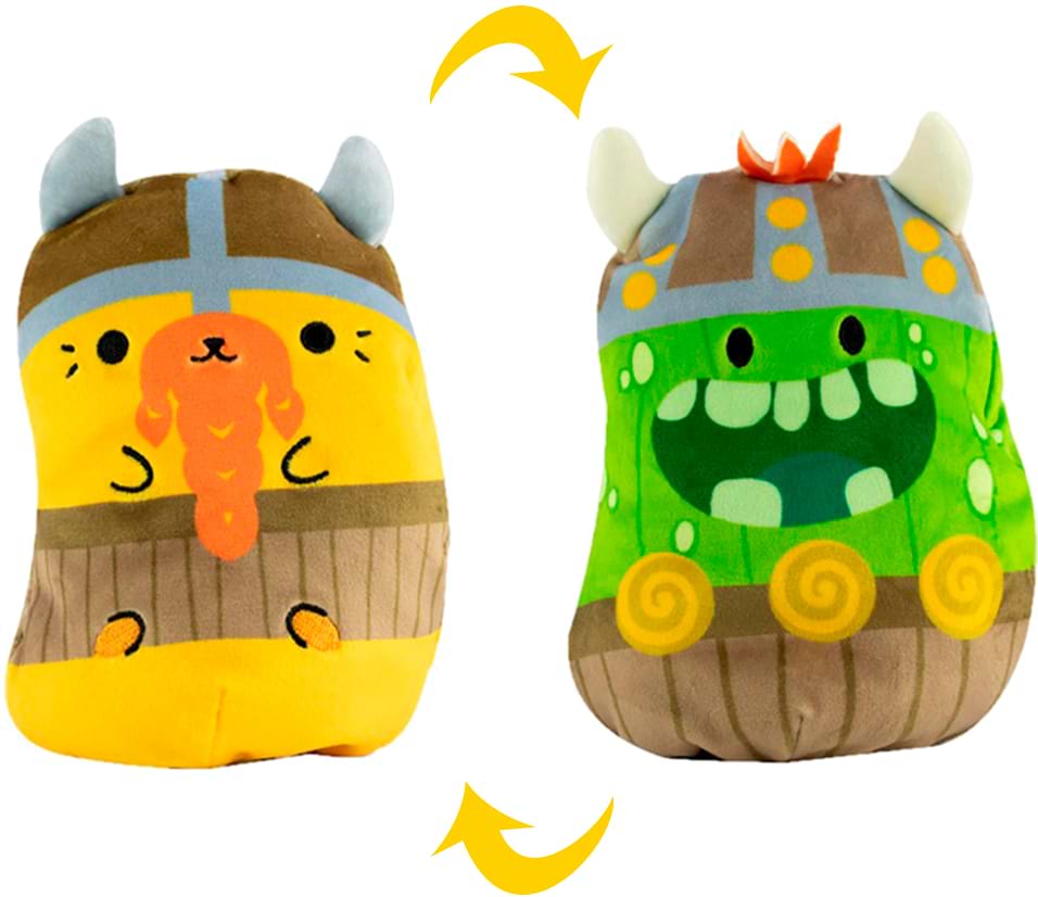 М'яка іграшка Cats Vs Pickles Котик та Огірок Вікінги 2 в 1 15 см (CVP2200-1)