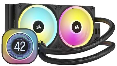 Фото - Водяна система охолодження Corsair iCUE Link H100i LCD RGB Liquid CPU Cooler Black (CW-9061007-WW)