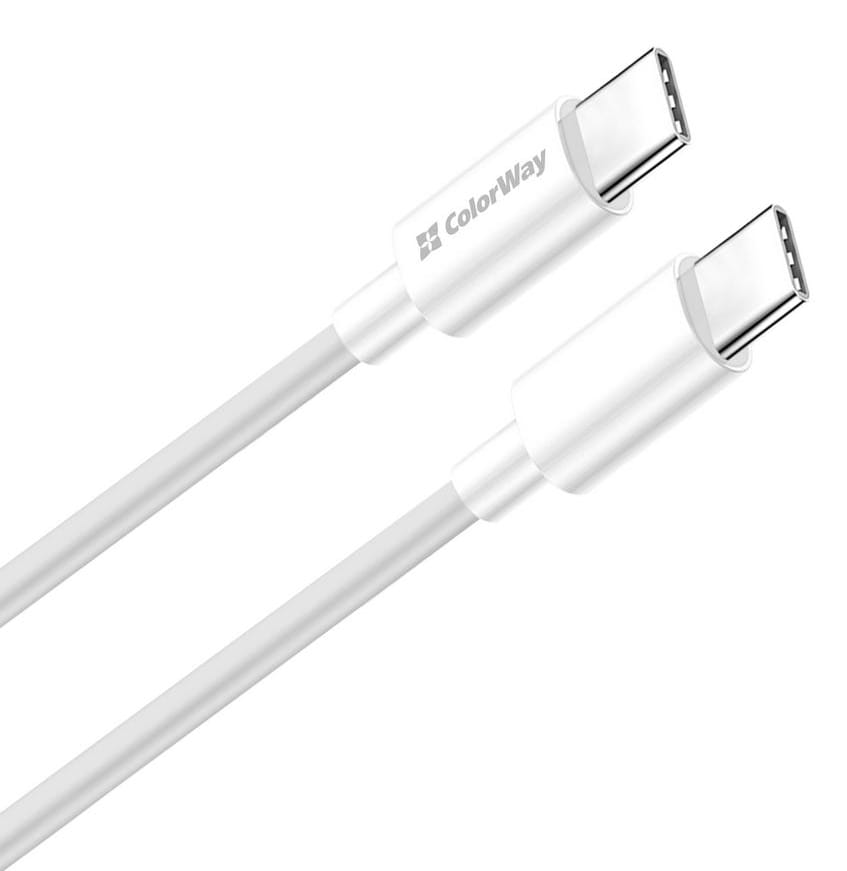 Кабель синхронізації даних Colorway Type-C 3.0А 1m White (CW-CBPDCC055-WT) - Фото 1