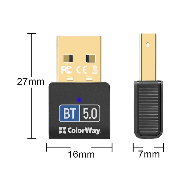 Фото - Адаптер сети Bluetooth USB Colorway Bluetooth BT 5.0 (CW-AD-BT50)