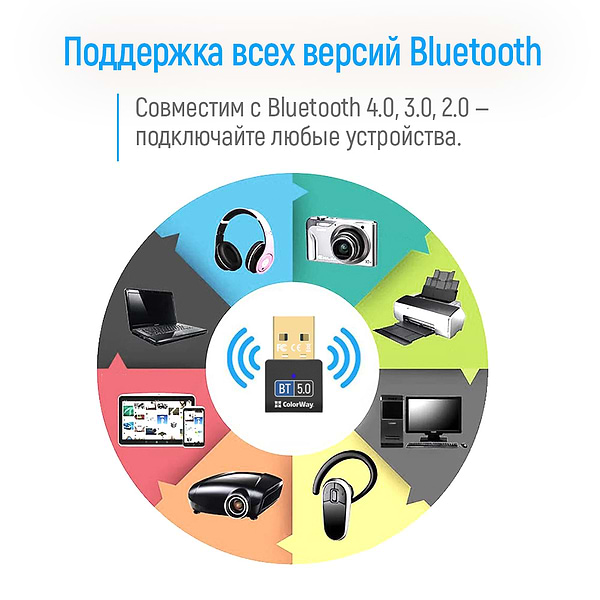 Фото - Адаптер сети Bluetooth USB Colorway Bluetooth BT 5.0 (CW-AD-BT50)