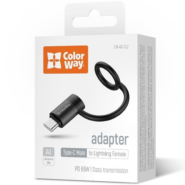 Фото - Переходник Colorway USB-C To Lightning Black (CW-AD-CL2)
