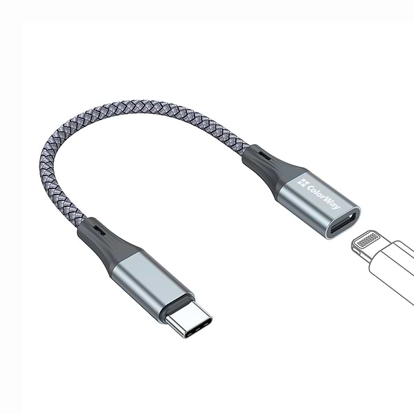 Фото - Перехідник Colorway USB-C To Lightning 17.5 см (CW-AD-CL)