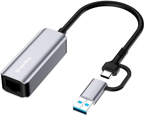 Фото - Перехідник USB Type-C - RJ-45 Colorway USB-A/USB-С 3.0 - RJ45 Gigabit Ethernet (CW-AD-CRG) Фото - Перехідник USB Type-C - RJ-45 Colorway USB-A/USB-С 3.0 - RJ45 Gigabit Ethernet (CW-AD-CRG)