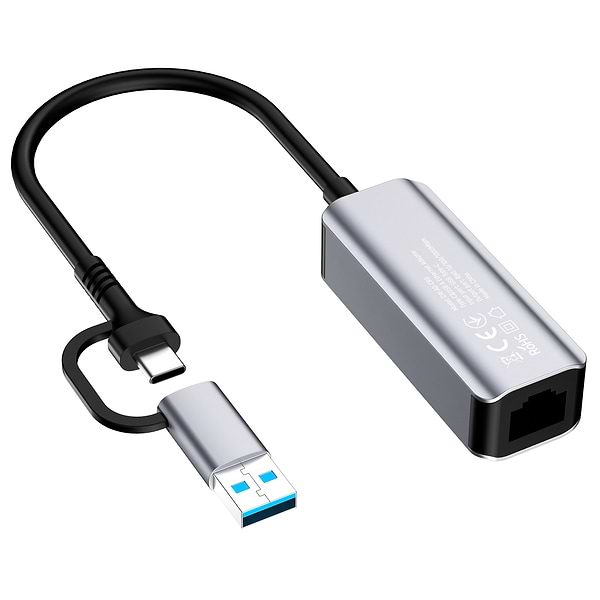 Фото - Перехідник USB Type-C - RJ-45 Colorway USB-A/USB-С 3.0 - RJ45 Gigabit Ethernet (CW-AD-CRG)