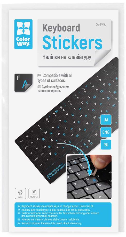Фото - Наклейки на клавиатуру Colorway White/Blue (CW-BWBL)