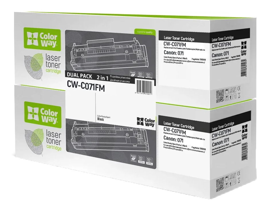 Картридж для лазерных принтеров/МФУ Colorway Canon (071) LBP122/MF272 Dual pack (CW-C071FM)