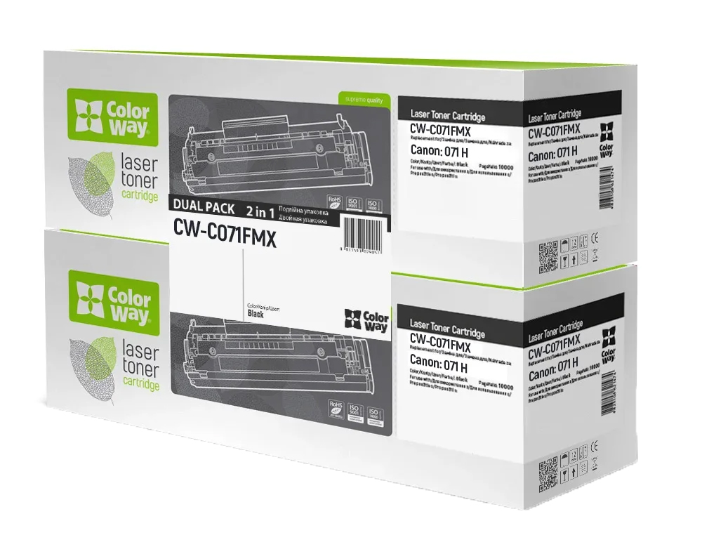 Картридж для лазерных принтеров/МФУ Colorway Canon (071H) LBP122/MF272 Dual pack (CW-C071FMX)