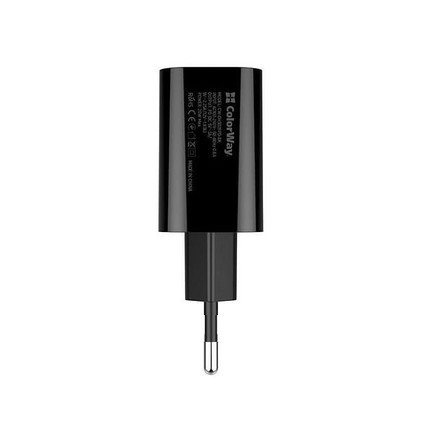 Фото - Сетевое зарядное устройство Colorway 1USB Type-C PDx3A Black (CW-CHS026PD-BK)