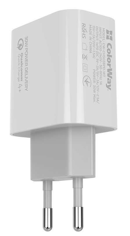 Фото - Сетевое зарядное устройство Colorway Power Delivery Port PPS USB Type-C White (CW-CHS038PD-WT)