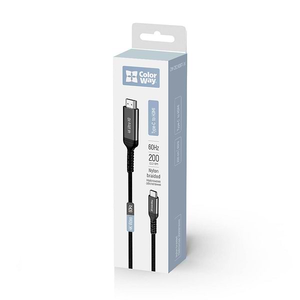 Фото - Кабель HDMI Colorway USB-C to HDMI 4K 60Hz 2m (CW-CBCHD077-BK)
