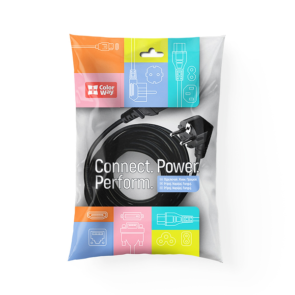 Фото - Кабель живлення Colorway CEE7/7-C13, 1.8m (CW-CBP082-BK)