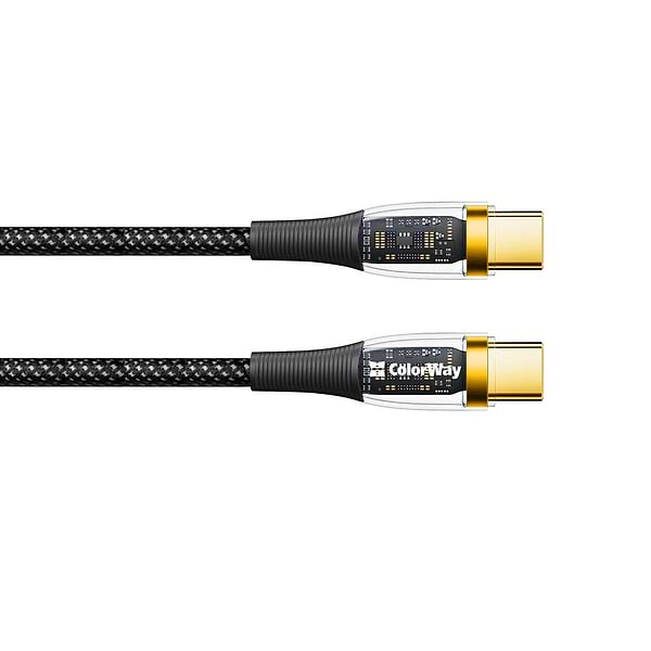 Фото - Кабель синхронизации данных Colorway Type-C - Type-C PD Fast Charging  100W 5А 1.2м Black (CW-CBPDCC053-BK)