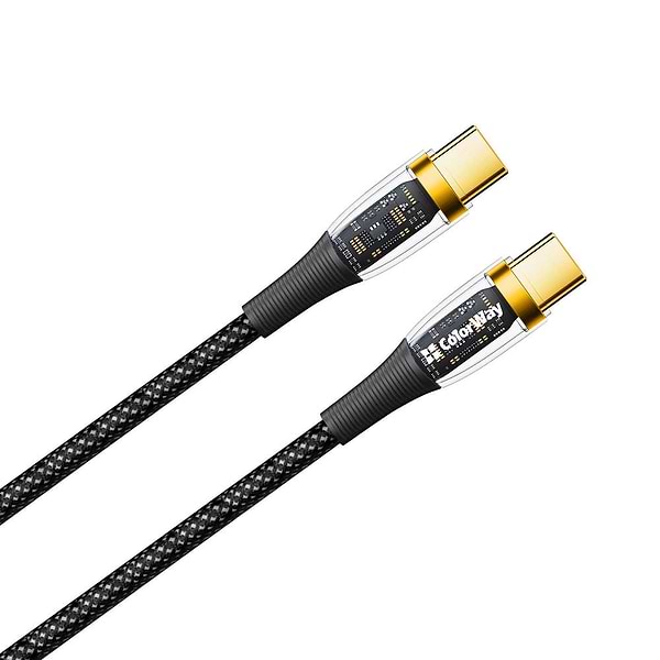 Фото - Кабель синхронизации данных Colorway Type-C - Type-C PD Fast Charging  100W 5А 1.2м Black (CW-CBPDCC053-BK)