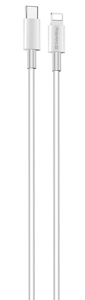 Фото - Кабель синхронізації даних Colorway USB Type-C-Lightning 1m White (CW-CBPDCL032-WH)