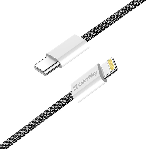 Фото - Кабель синхронізації даних Colorway Type-C - Apple Lightning 2м Black (CW-CBPDCL068-BK)