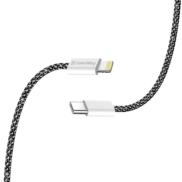 Фото - Кабель синхронізації даних Colorway Type-C - Apple Lightning 2м Black (CW-CBPDCL068-BK)