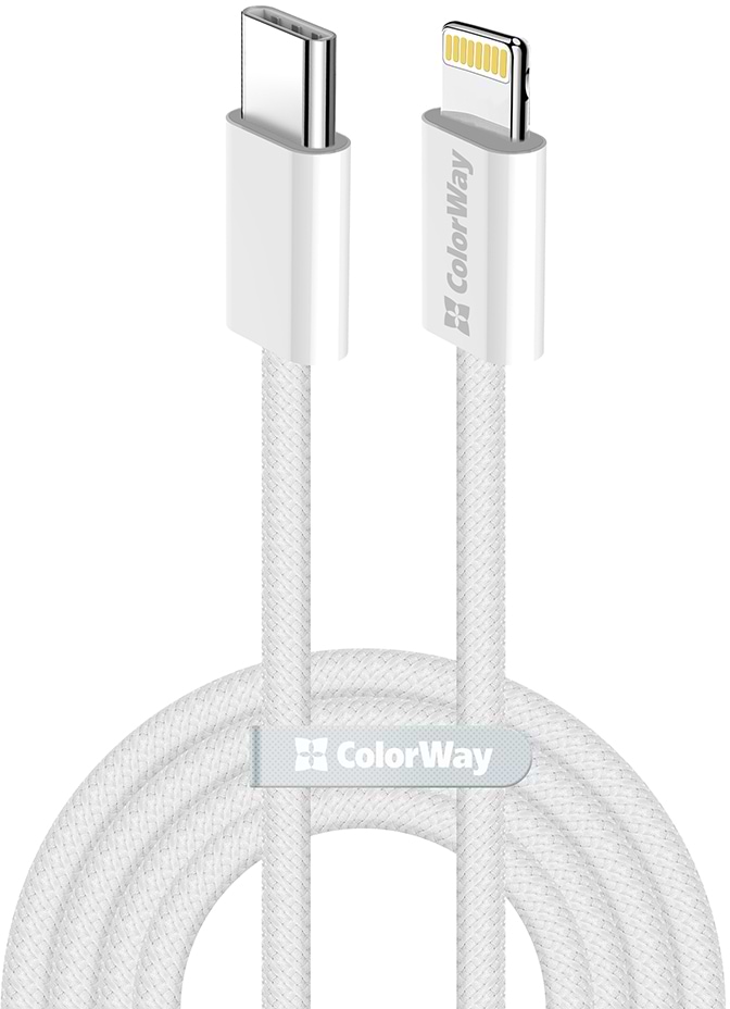 Кабель синхронізації даних Colorway Type-C - Apple Lightning 2м 
Gray (CW-CBPDCL068-GR) - Фото 1