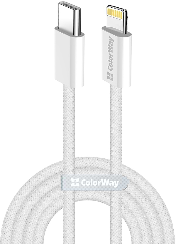 Фото - Кабель синхронизации данных Colorway Type-C - Apple Lightning 2м Gray (CW-CBPDCL068-GR)