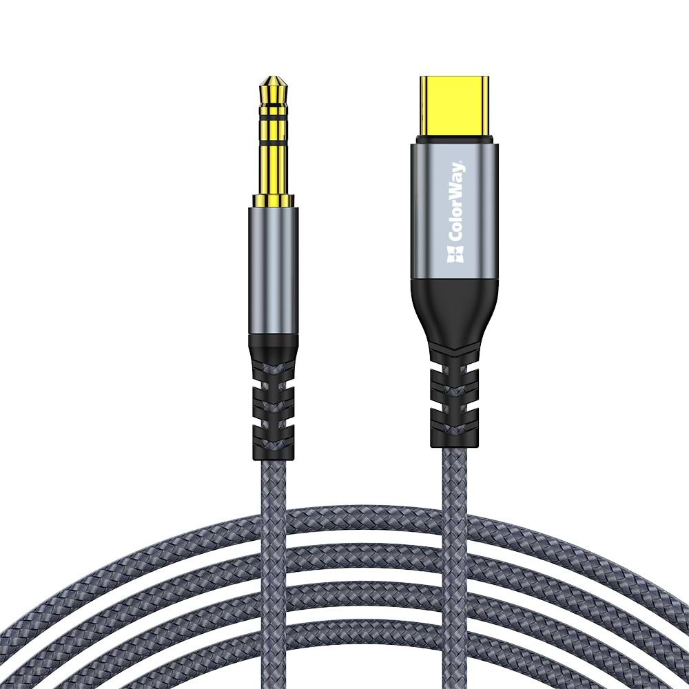 Купить Переходник аудио Colorway USB-C to 3.5 mm mini-Jack 1.2m (CW-CBPDJ071-G) - Фото 1 Переходник аудио Colorway USB-C to 3.5 mm mini-Jack 1.2m (CW-CBPDJ071-G) - Фото 1