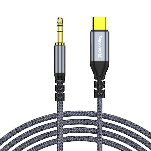 Фото - Переходник Colorway USB-C to 3.5 mm mini-Jack 1.2m (CW-CBPDJ071-G)