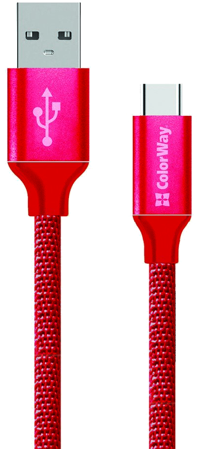 Кабель синхронізації даних Colorway USB-USB Type-C 1m Red (CW-CBUC003-RD)
