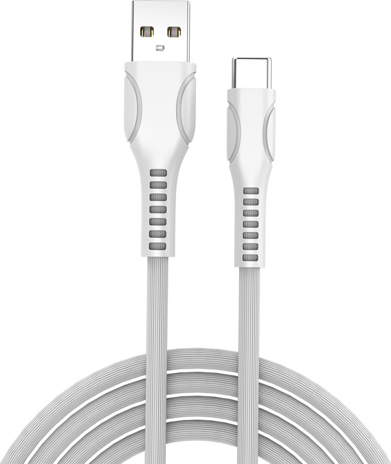 Кабель синхронізації даних Colorway USB-USB Type-C (line-drawing) 2.4А 1m White (CW-CBUC029-WH)