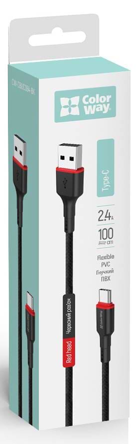 Фото - Кабель синхронизации данных Colorway USB - Type-C 4А 1m (CW-CBUC064-BK)