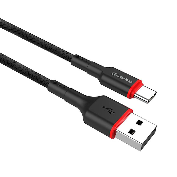 Фото - Кабель синхронизации данных Colorway USB - Type-C 4А 1m (CW-CBUC064-BK)