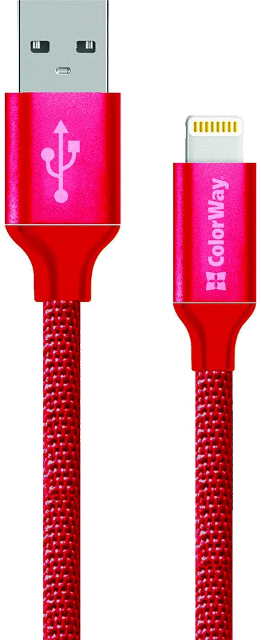 Кабель синхронізації даних Colorway USB-Lihgtning 1m Red (CW-CBUL004-RD)