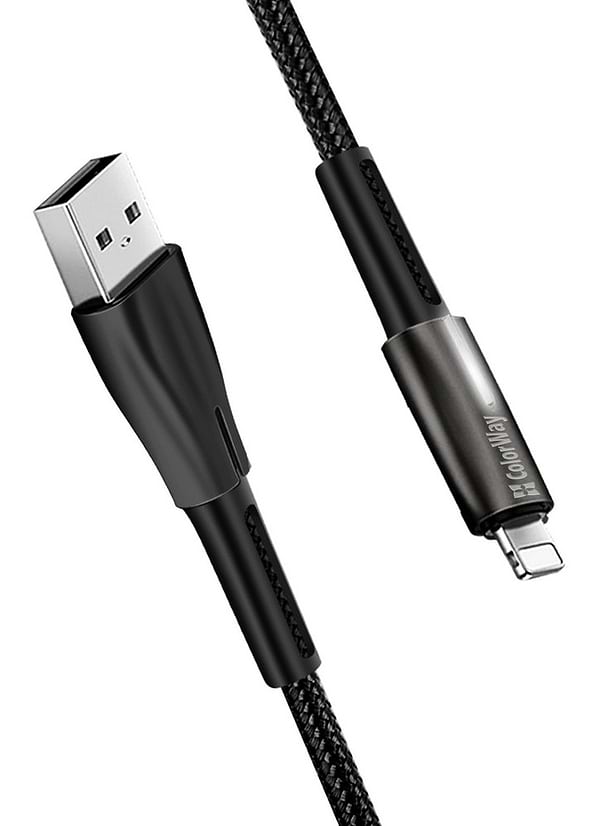 Фото - Кабель синхронизации данных Colorway USB - Apple Lightning Zinc Alloy + Led 2.4А 1 м Black (CW-CBUL035-BK)