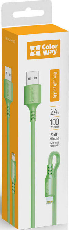Фото - Кабель синхронизации данных Colorway USB - Apple Lightning 2.4А 1 m (CW-CBUL042-GR)