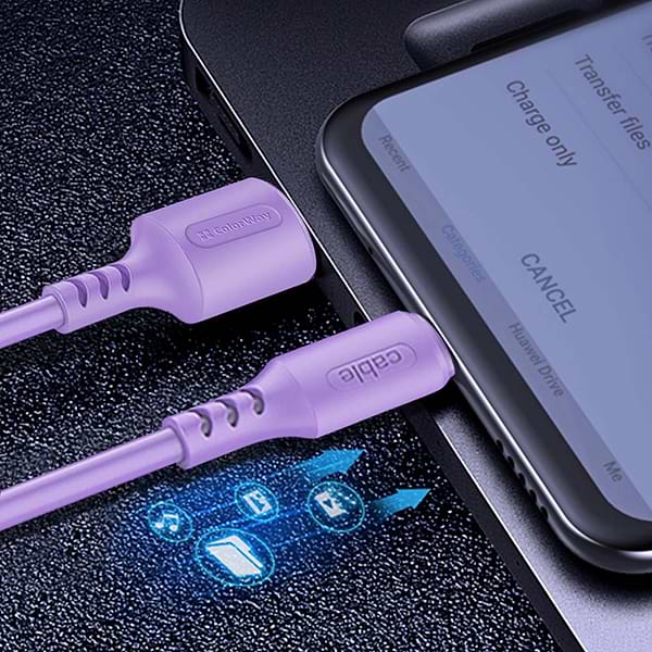 Фото - Кабель синхронизации данных Colorway USB - Apple Lightning 2.4А 1 m (CW-CBUL044-PU)