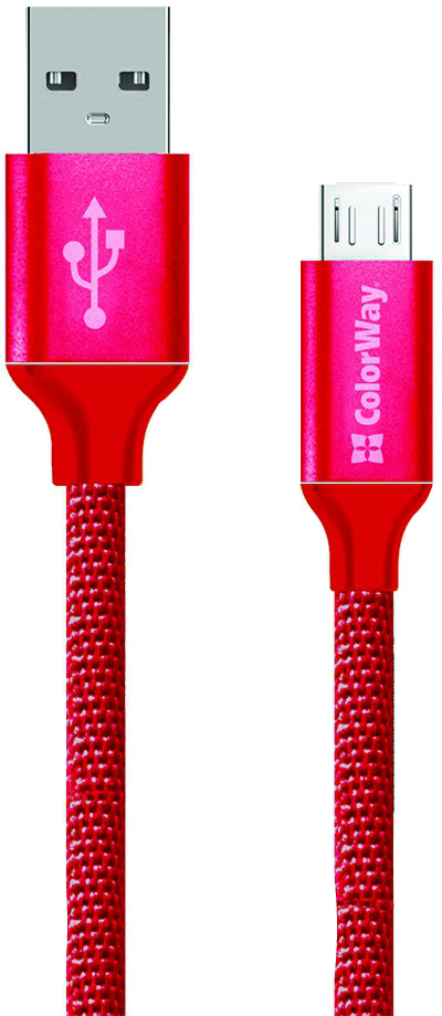 Кабель синхронізації даних Colorway USB-MicroUSB 1m Red (CW-CBUM002-RD)