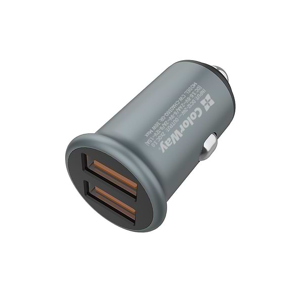 Фото - Автомобильное зарядное устройство Colorway 2xUSB Quick Charge 3.0 36W Gray (CW-CHA036Q-GR)