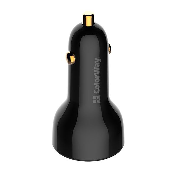 Фото - Автомобильное зарядное устройство Colorway Power Delivery PPS USB (USB-A + USB-C) (100W) Black (CW-CHA044PD-BK)