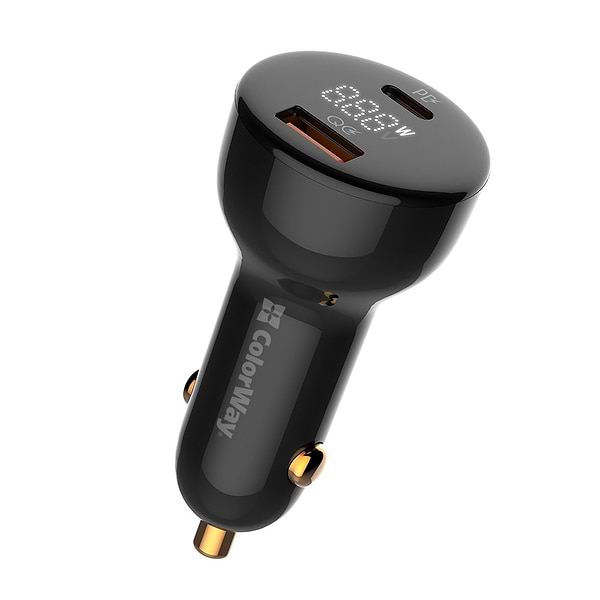 Фото - Автомобильное зарядное устройство Colorway Power Delivery PPS USB (USB-A + USB-C) (100W) Black (CW-CHA044PD-BK)