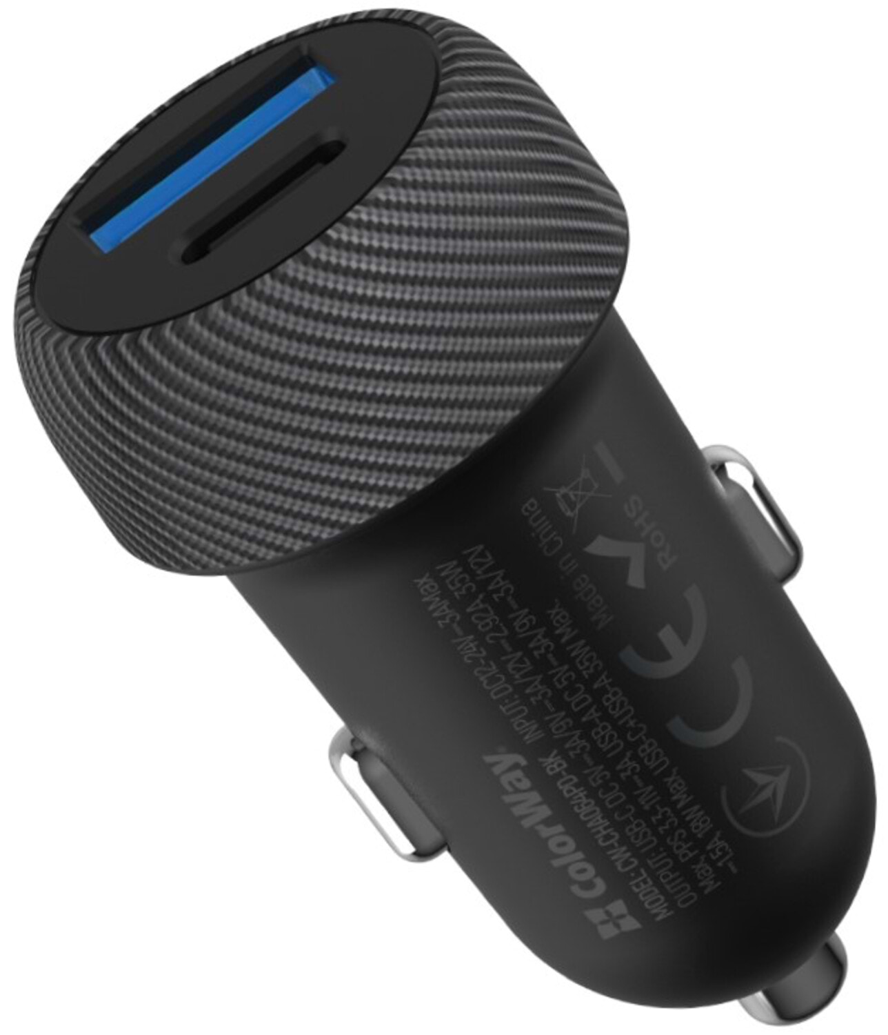 Автомобильное зарядное устройство Colorway 2USB (Type-C PD35W + USB QC3.0) (35W) Black (CW-CHA064PD-BK) - Фото 1