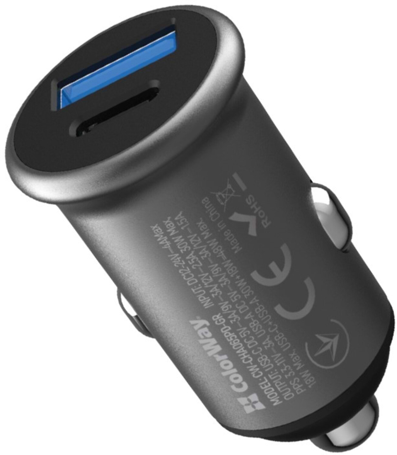 Купити Автомобільний зарядний пристрій Colorway 2USB (Type-C PD30W + USB QC3.0 18W) (48W) Gray (CW-CHA065PD-GR) - Фото 1 Автомобільний зарядний пристрій Colorway 2USB (Type-C PD30W + USB QC3.0 18W) (48W) Gray (CW-CHA065PD-GR) - Фото 1