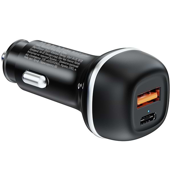 Фото - Автомобильное зарядное устройство Colorway 2USB (Type-C PD65W + USB QC3.0 18W) (83W) Black (CW-CHA068PD-BK)