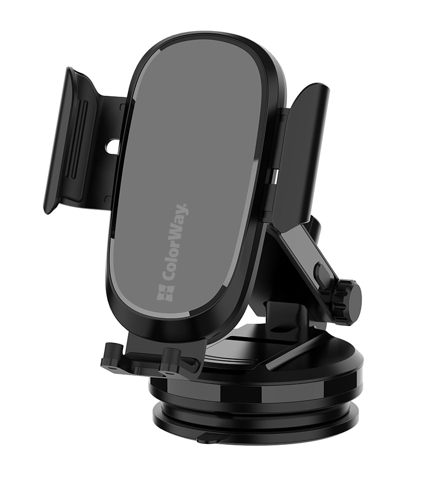 Автотримач з бездротовою зарядкою Colorway Dashboard Car Wireless Charger 15W Black (CW-CHAW037Q-BK) - Фото 1