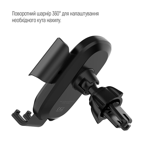 Фото - Автотримач з бездротовою зарядкою Colorway Air Vent Car Wireless Charger 15W Black (CW-CHAW038Q-BK)