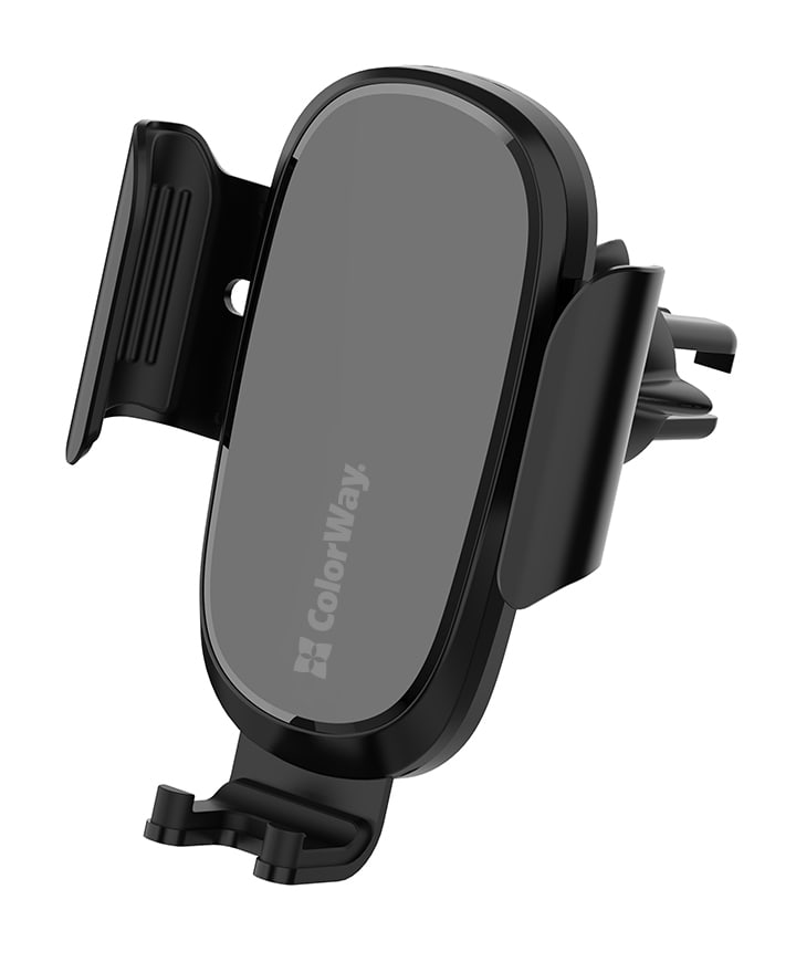Автотримач з бездротовою зарядкою Colorway Air Vent Car Wireless Charger 15W Black (CW-CHAW038Q-BK) - Фото 1