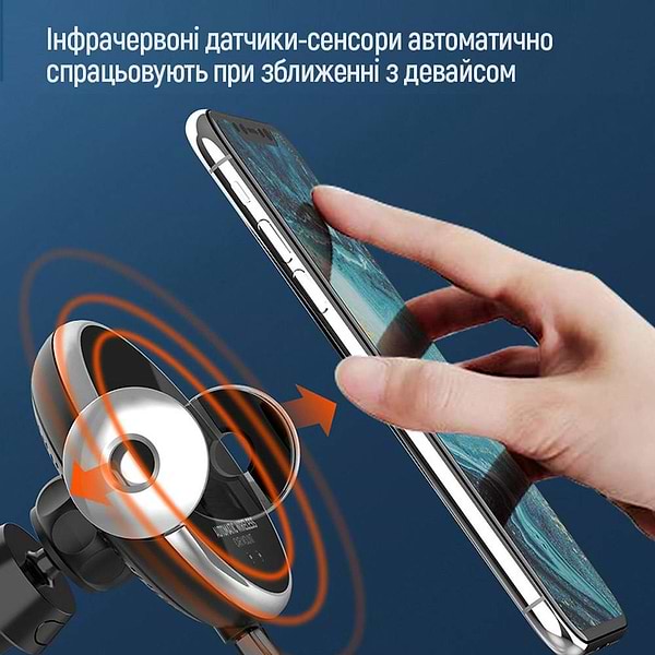 Фото - Автотримач з бездротовою зарядкою Colorway AutoSense Car Wireless Charger 15W (CW-CHAW039Q-BK)