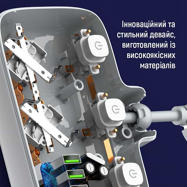 Фото - Мережевий фільтр Colorway 2 розетки,3 USB-A, 1xUSB-C (CW-CHE24PDW)